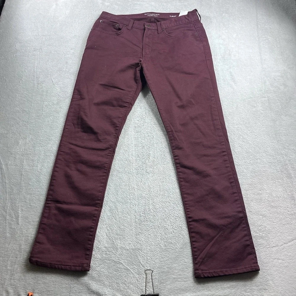 Banana‎ Republic Travel Jean 31x28* Slim Fit Mens Denim Pants Maroon